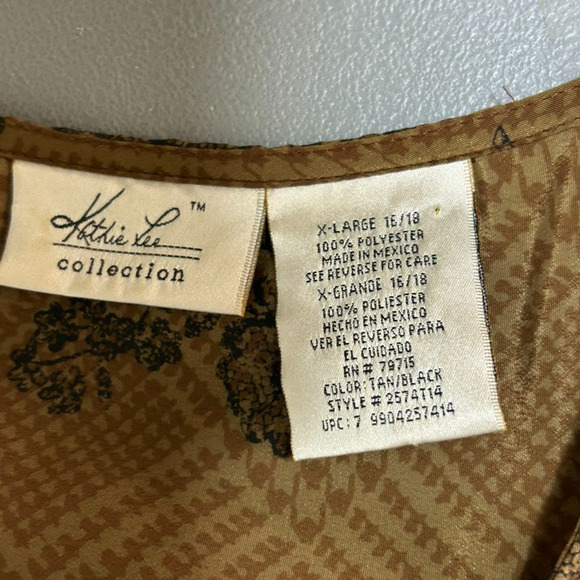 Vintage Kathie Lee Womens Y2K Whimsigoth Maxi Dress Size XL Grunge Preppy Brown - Picture 5 of 9